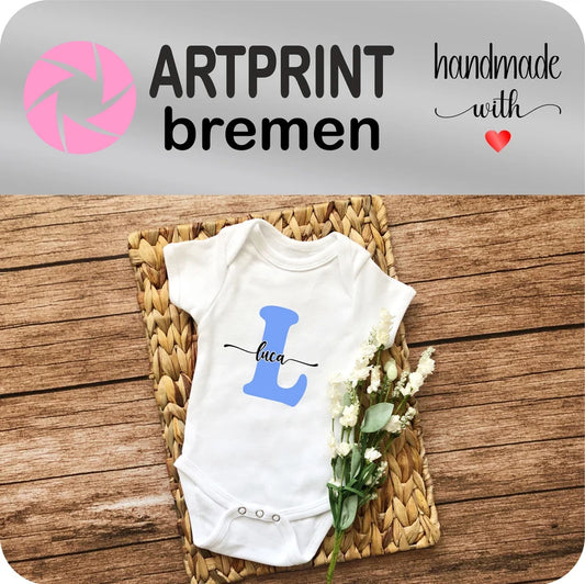 Personalisierter Kurzarm-Body – Name & Anfangsbuchstabe