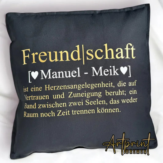 Individuell bedruckter Kissenbezug 50 x 50 cm – Wunschtext & Farbe
