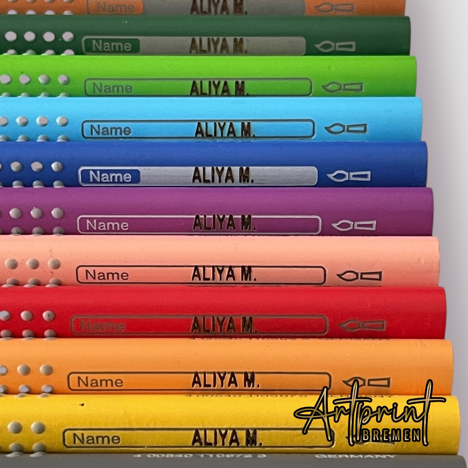 Gravierte Faber-Castell Jumbo Grip Buntstifte & Bleistifte – Personalisiert mit Name