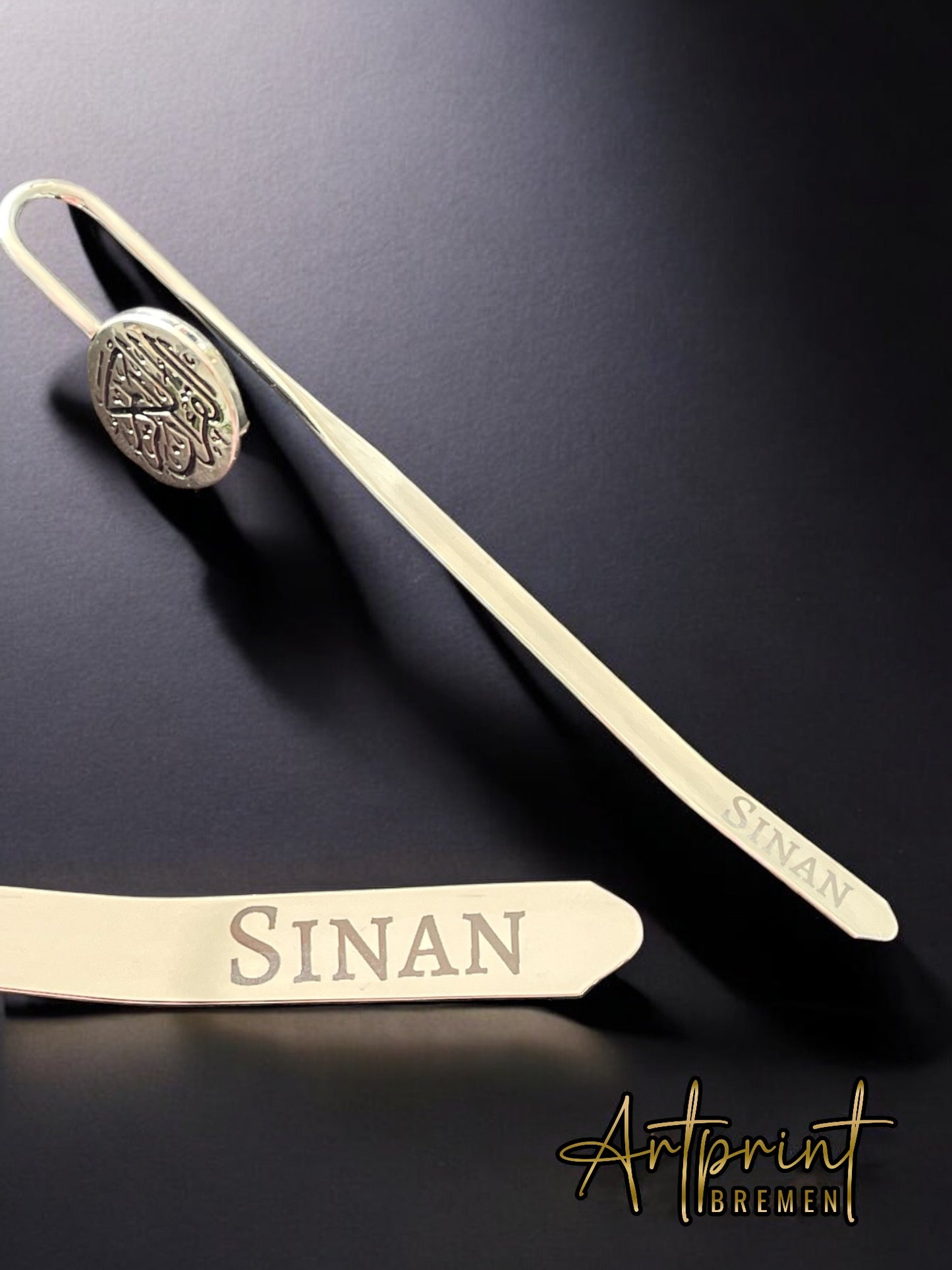Stainless steel bookmark with Arabic calligraphy – personalized