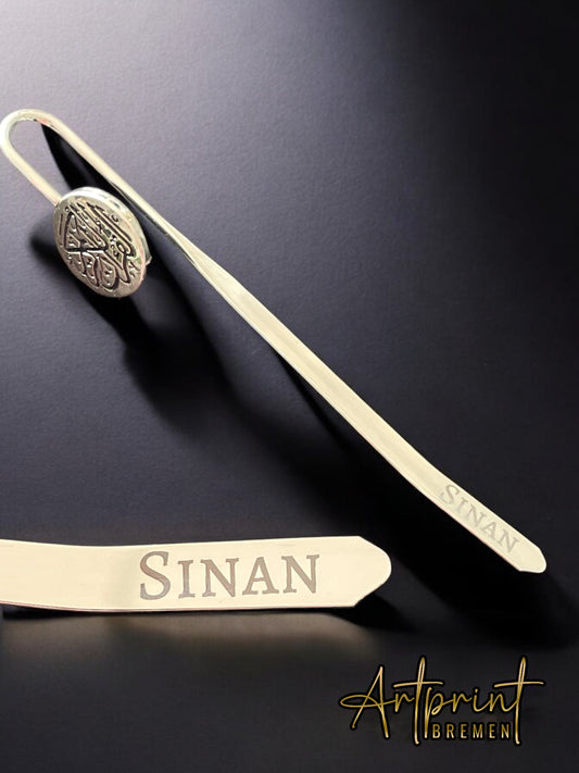 Stainless steel bookmark with Arabic calligraphy – personalized