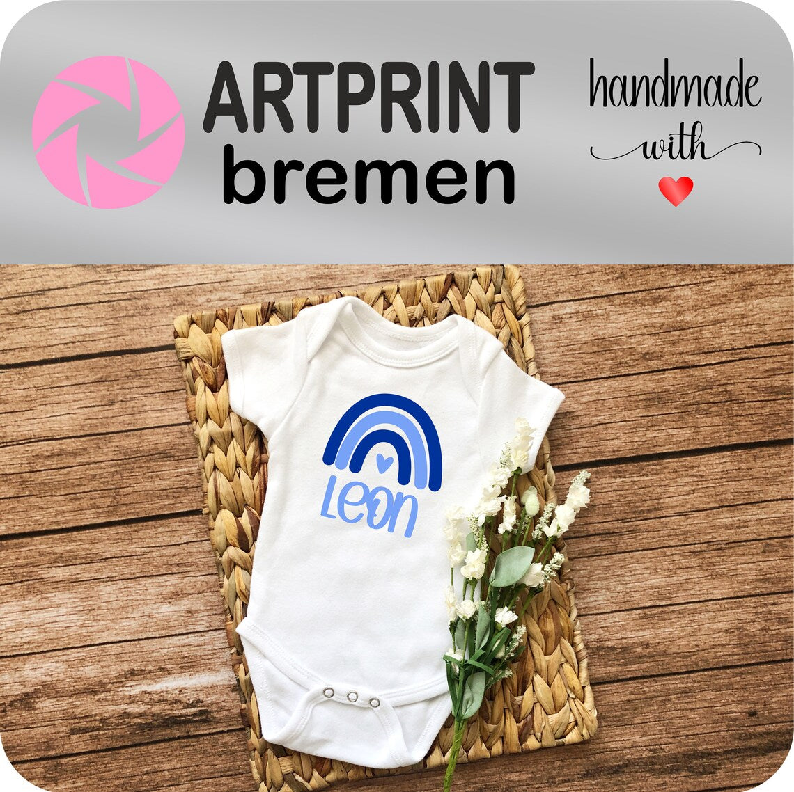 Personaliserter Baby-Body aus Bio-Baumwolle – mit Wunschtext