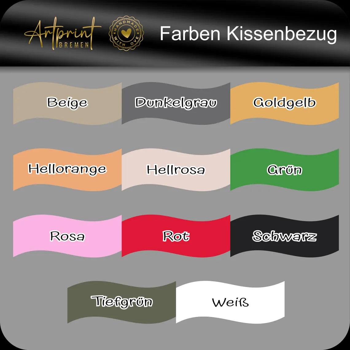 Individuell bedruckter Kissenbezug 50 x 50 cm – Wunschtext & Farbe