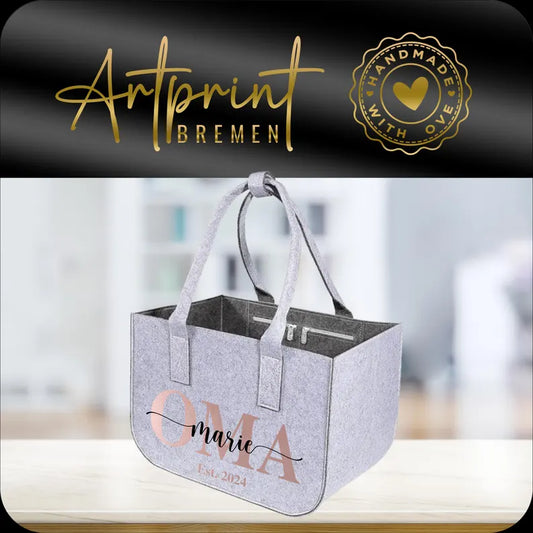 Personalized felt shopper – individually printed
