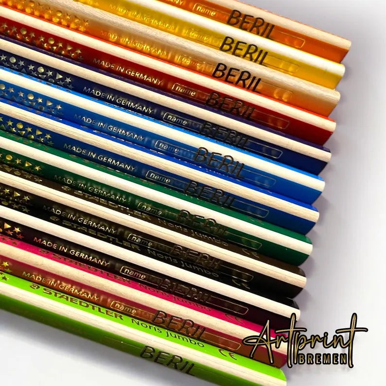 Individuell gravierte Staedtler Noris jumbo Farbstifte – 12 Farben Set