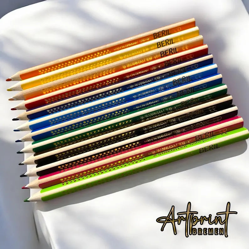 Individuell gravierte Staedtler Noris jumbo Farbstifte – 12 Farben Set