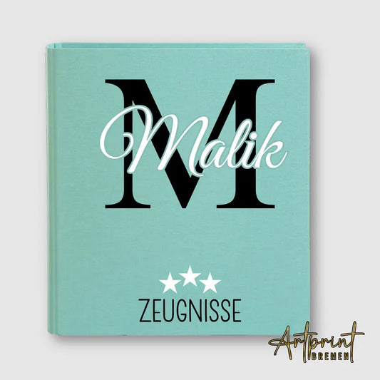 Personalized linen certificate folder with name